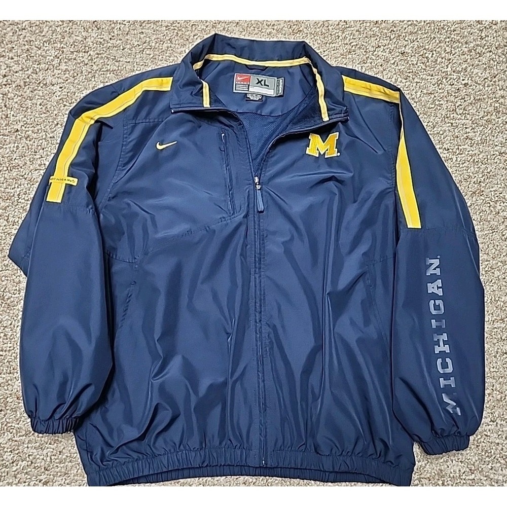 Nike Michigan Wolverines Authentic Team Apparel Full Zip Jacket XL Vintage Navy‎